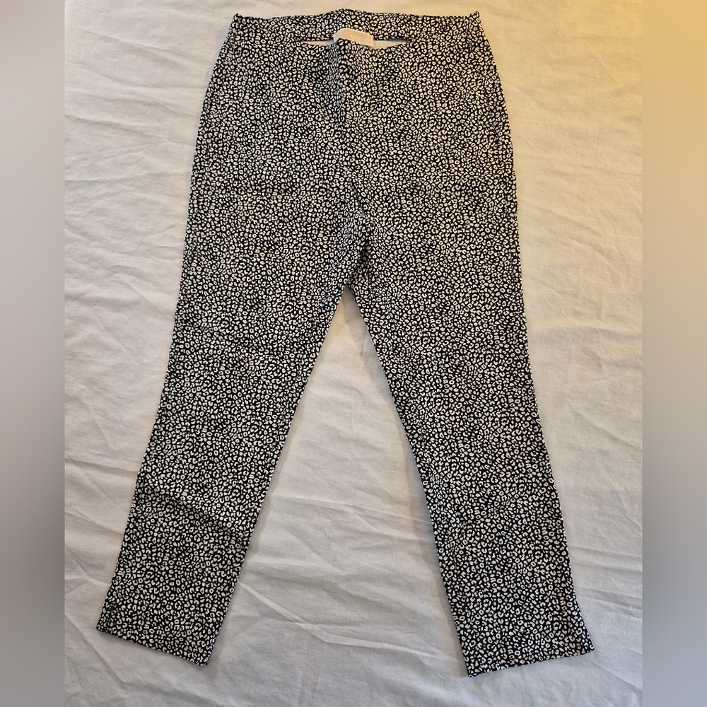 Michael Kors Black and White Patterned Pull On Pants Size M